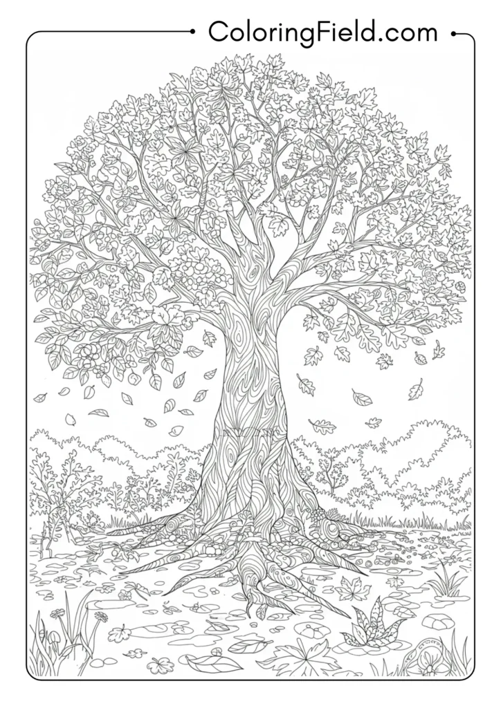 Ancient Tree with Seasonal Stages