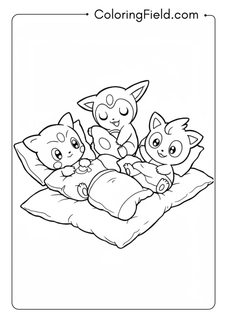 Baby Pokemon having a slumber party