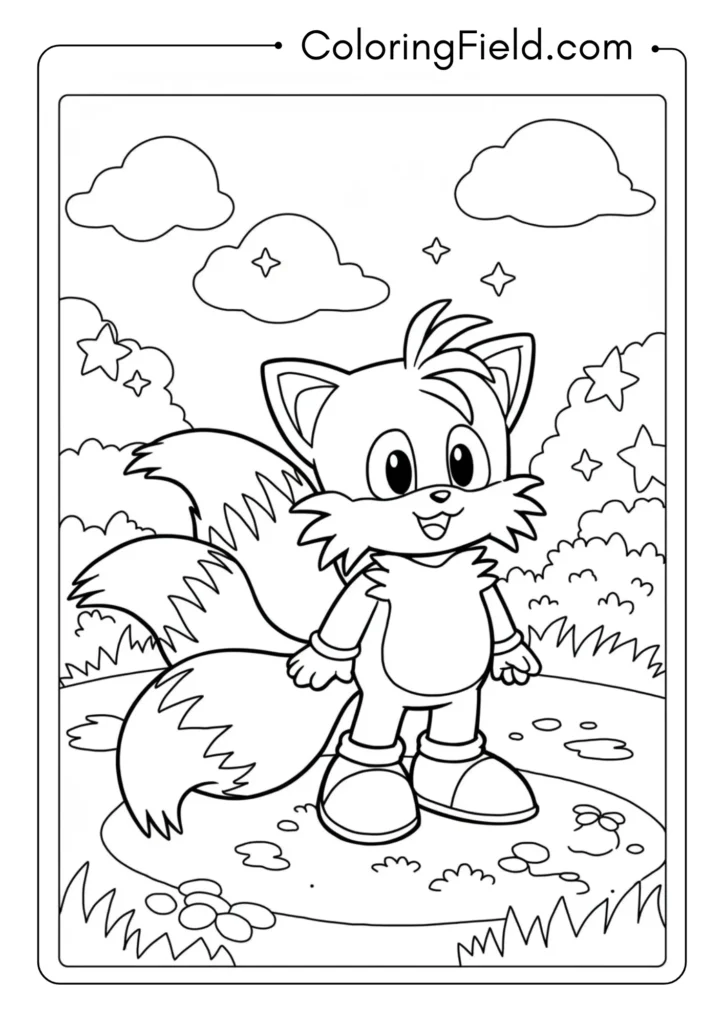 Baby Tails with extra fluffy tails, cute simplified design