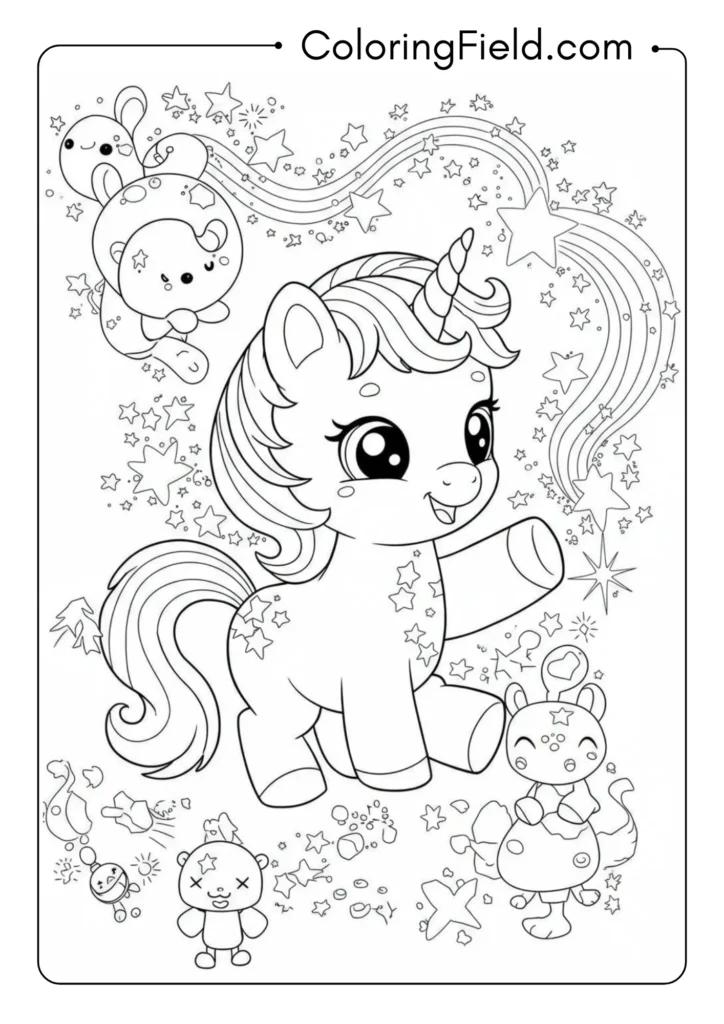 Baby Unicorn Learning Magic