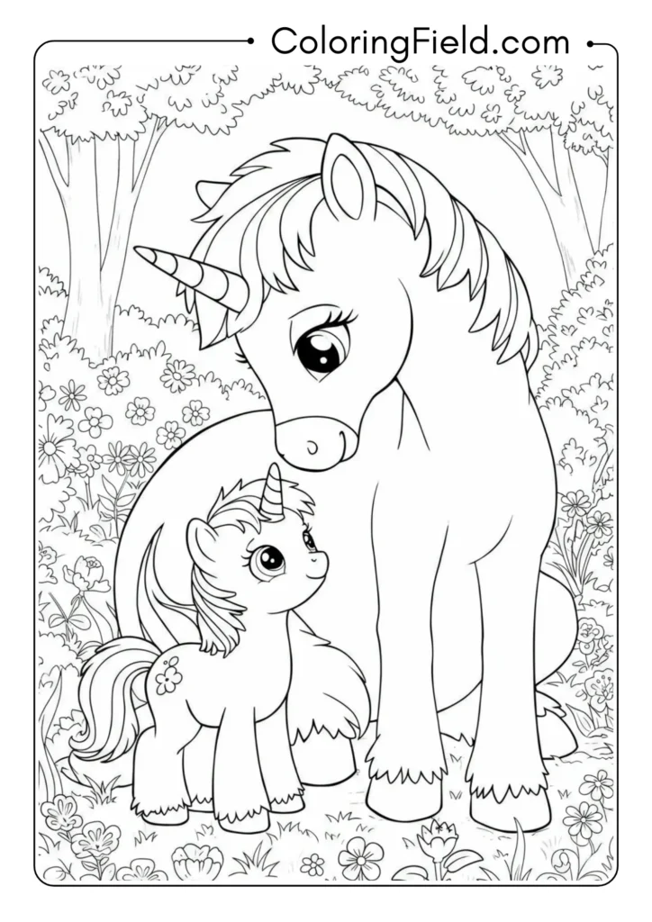 Baby Unicorn and Parent