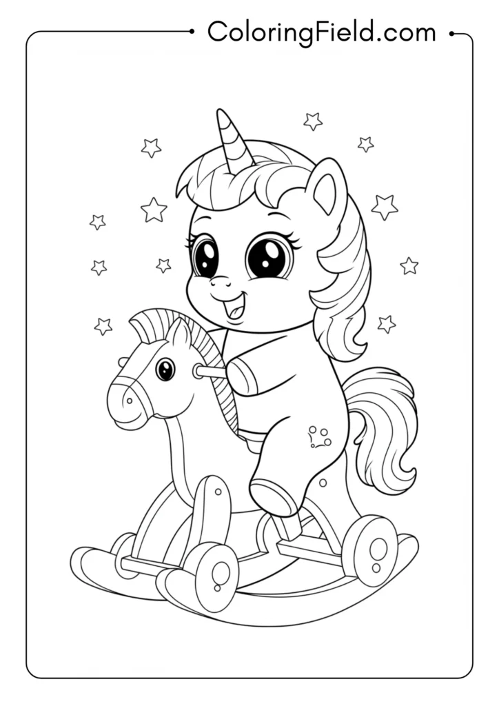 Baby Unicorn on Rocking Horse