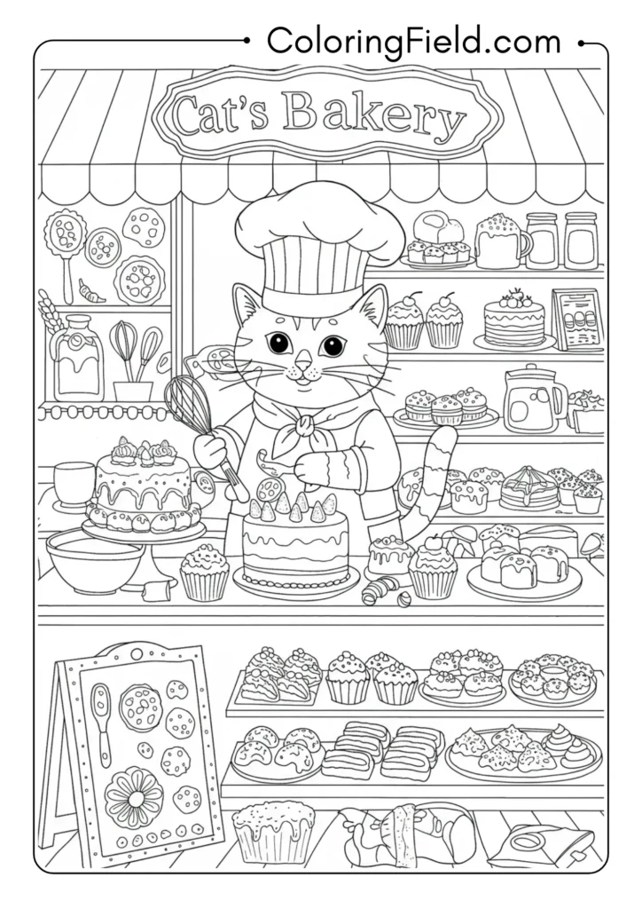 Baker Cat in Pastry Shop