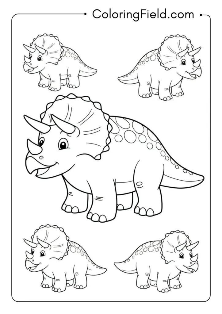 Basic Triceratops shape focusing only on the most recognizable features