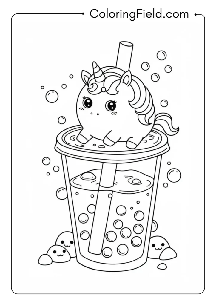 Boba Tea Chibi Unicorn