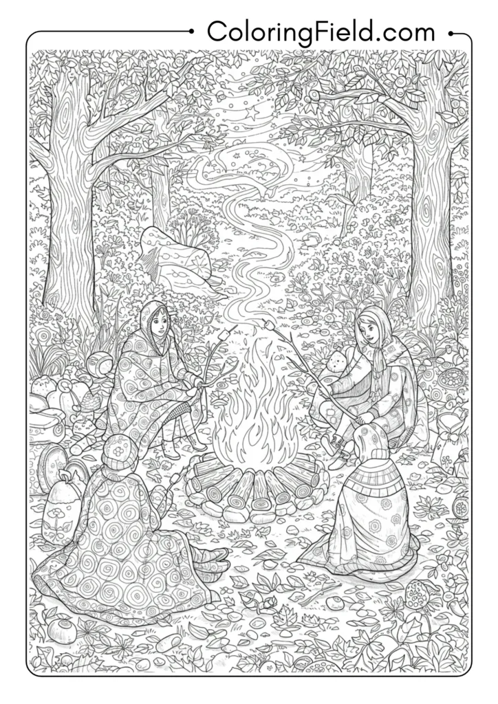 Bonfire Gathering Scene