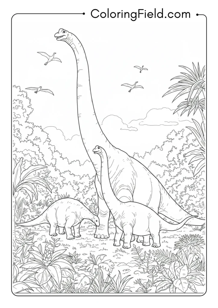 Brachiosaurus family scene