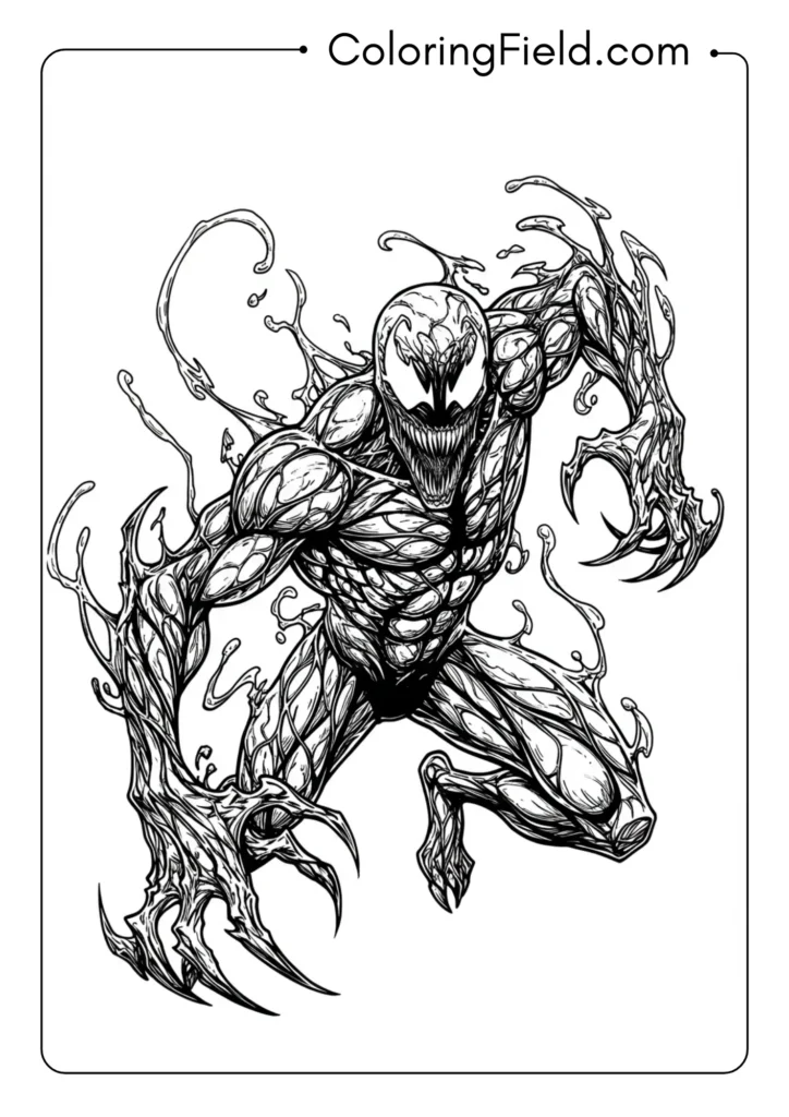 Carnage with his chaotic red symbiote body
