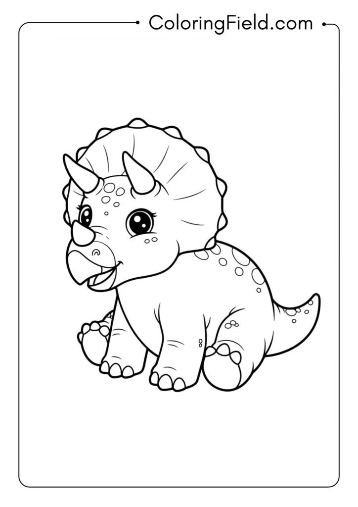 Cartoon-style Triceratops with exaggerated features