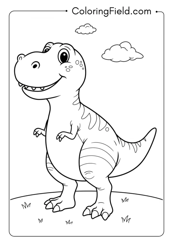 Cartoonish T-Rex with slightly exaggerated features
