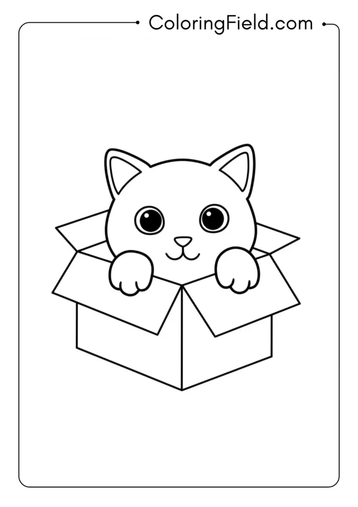 Cat Peeking from Box