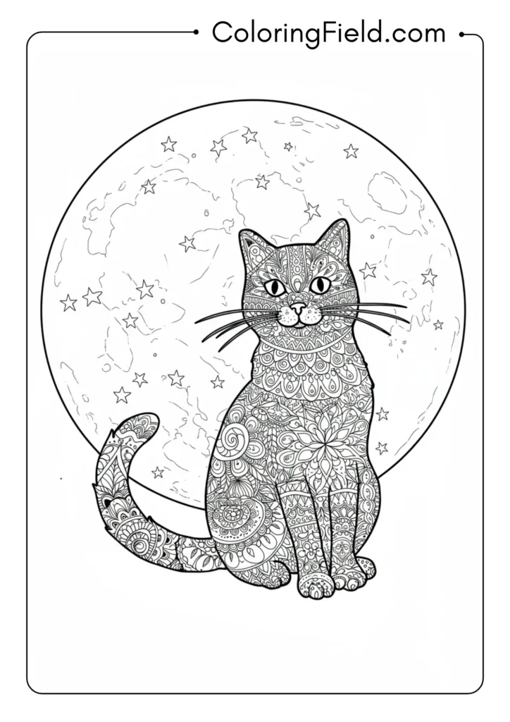 Cat and Moon Mystical Scene