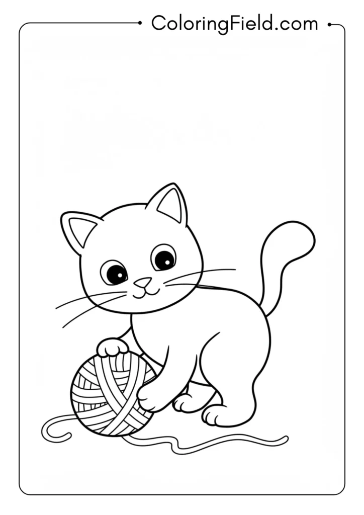 Cat with Ball of Yarn