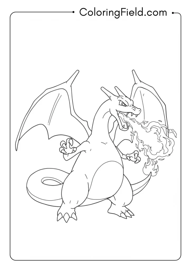 Charizard breathing fire