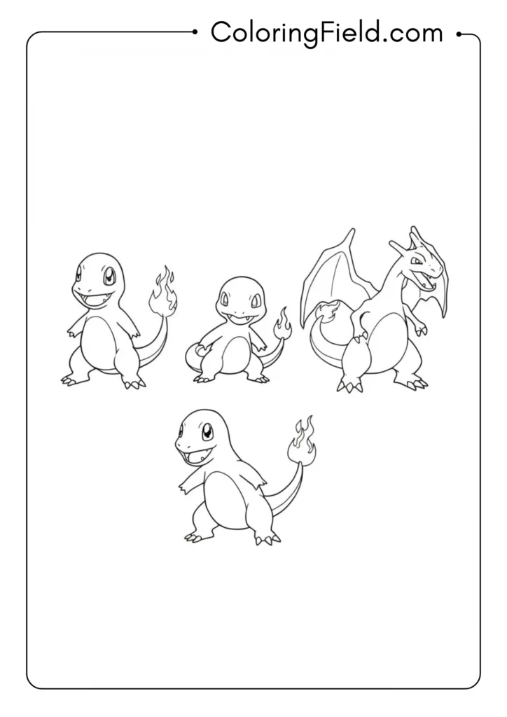 Charmander to Charmeleon to Charizard evolution