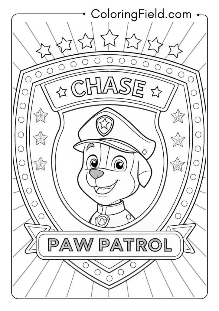 Chase's Police Badge Close-up