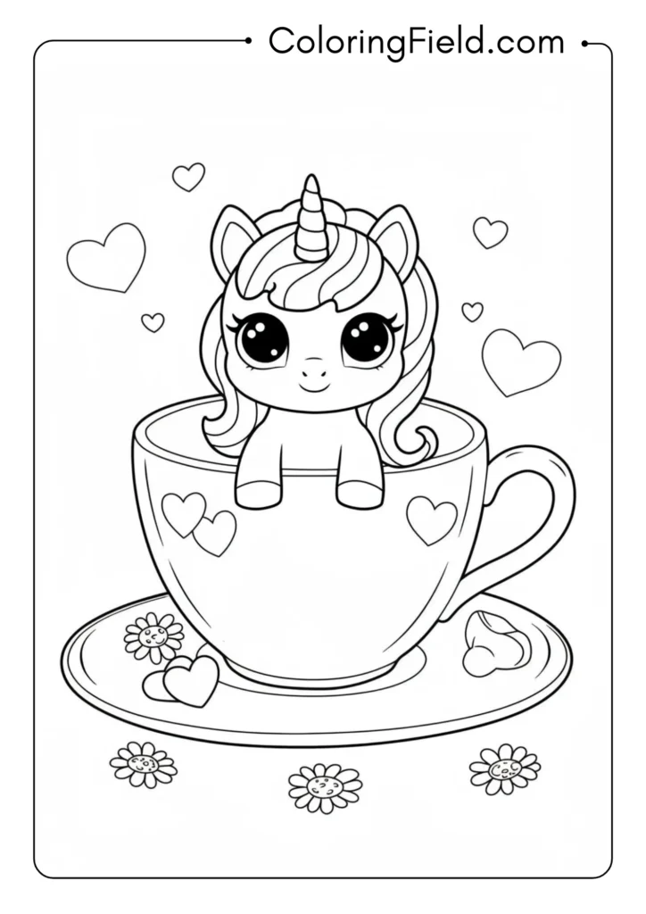 Chibi Unicorn in Teacup