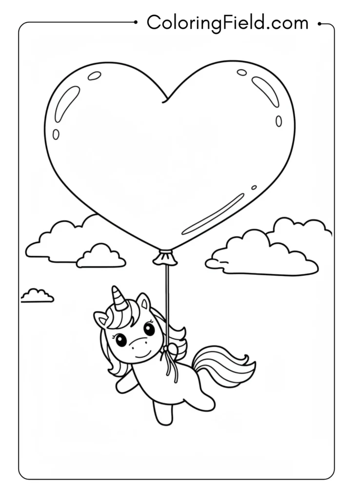 Chibi Unicorn with Balloon