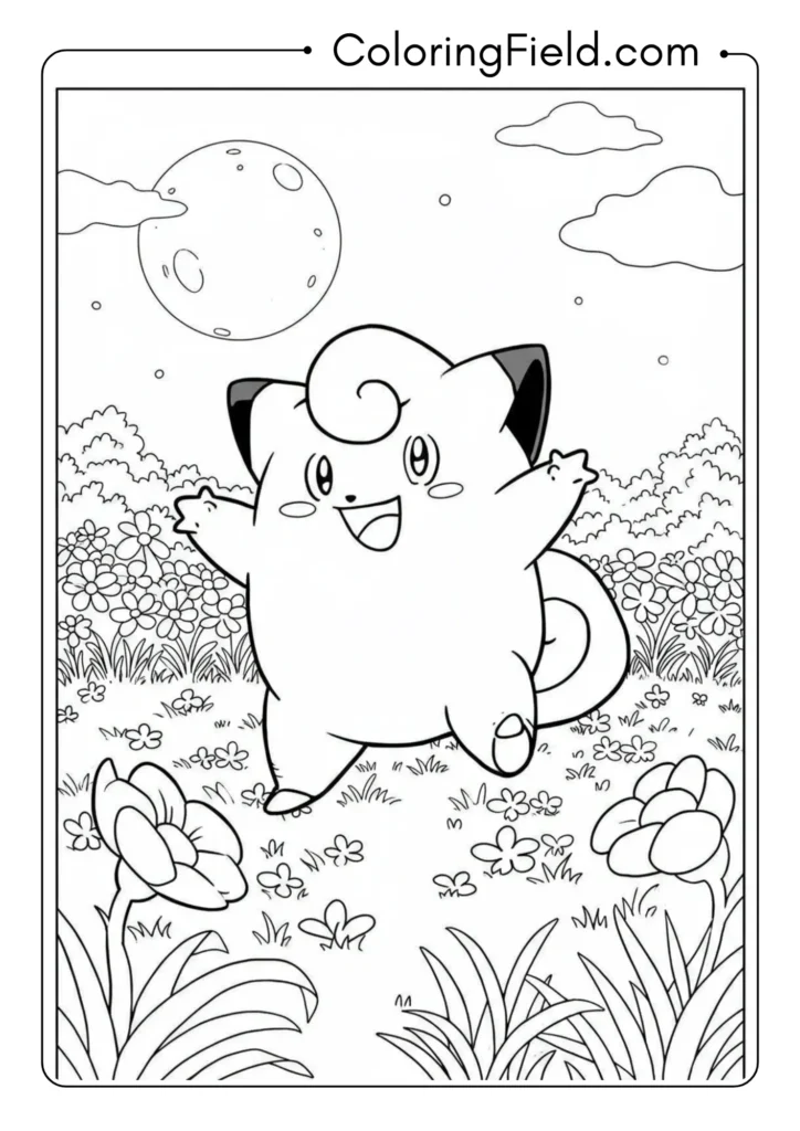 Clefairy dancing in moonlight