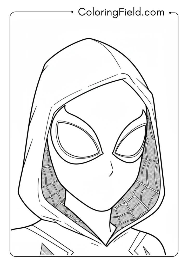 Close-up of Spider-Gwen's mask