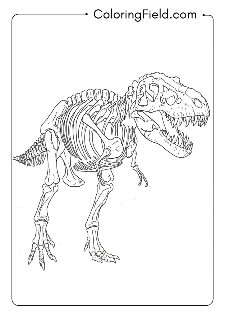 Complete T-Rex skeleton in standard museum mounting pose