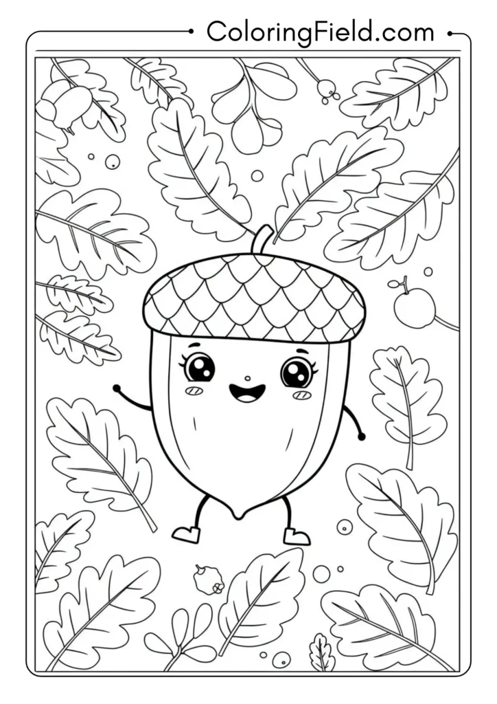 Cute Acorn Character