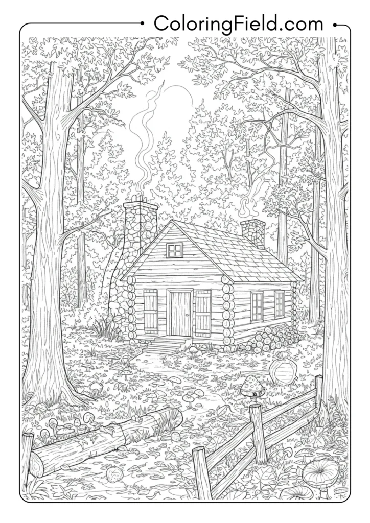 Detailed Forest Cabin Scene