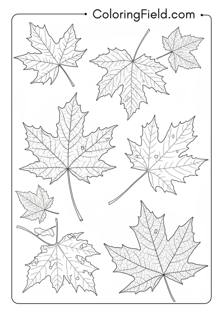 Detailed Maple Leaf Collection