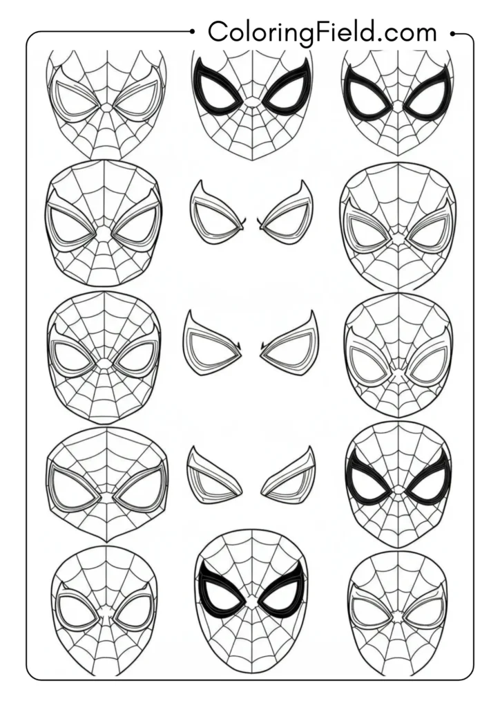 Different Spider-Man mask eye designs
