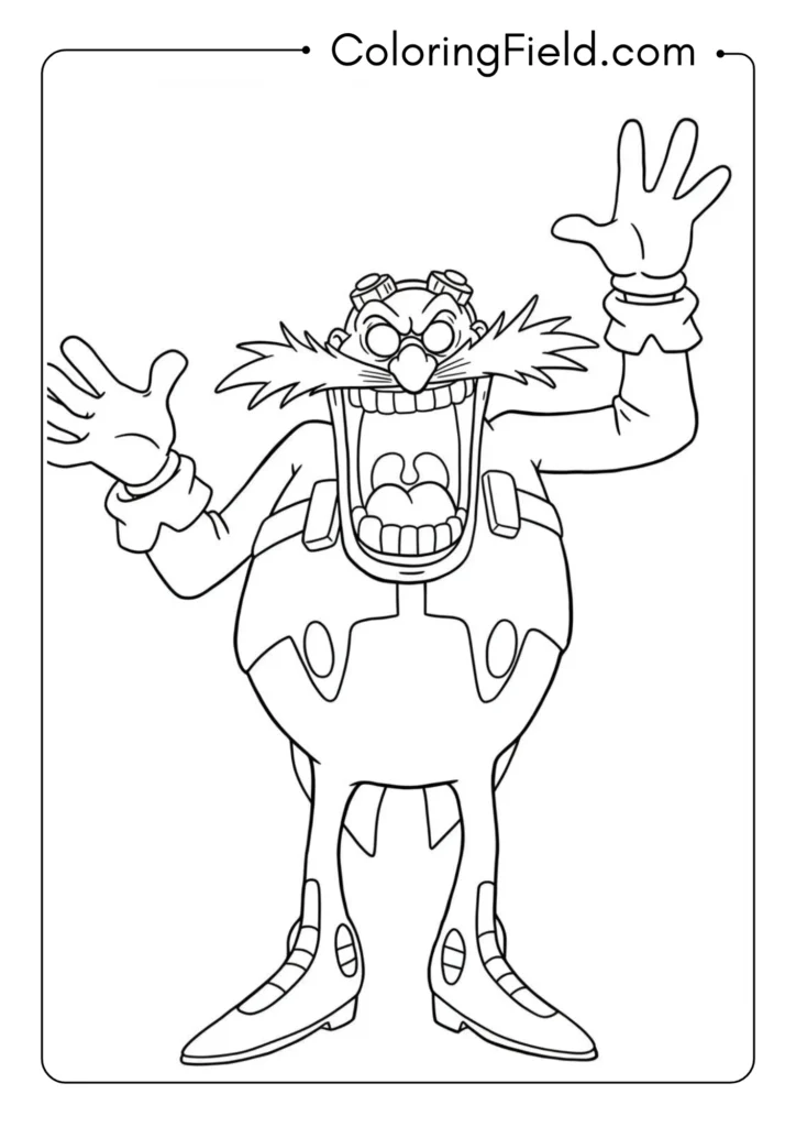 Eggman laughing maniacally, exaggerated expression