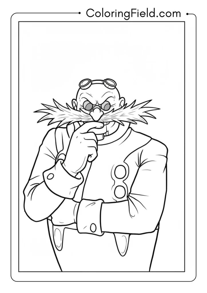 Eggman stroking his mustache thoughtfully, planning pose