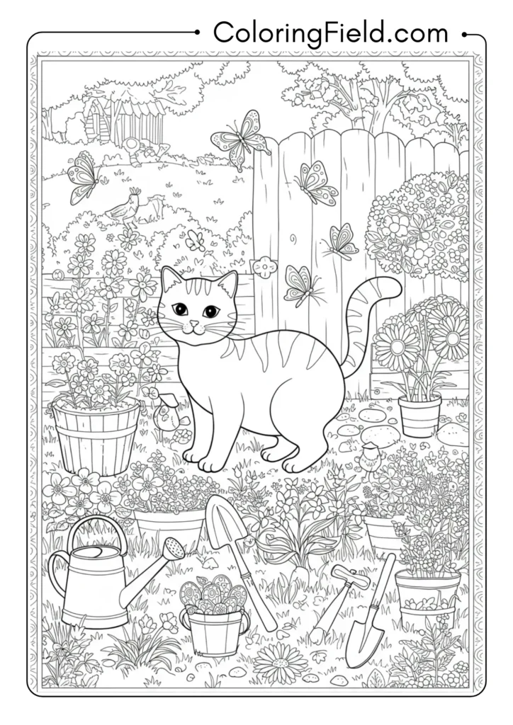 Garden Helper Cat