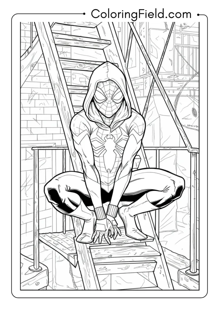Ghost-Spider squatting on a fire escape