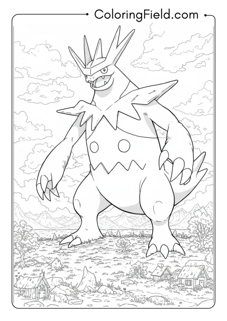 Gigantamax Pokemon towering over landscape