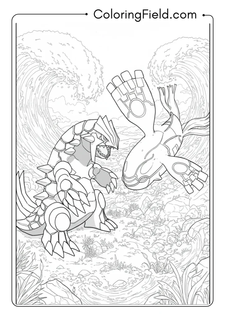 Groudon and Kyogre facing off