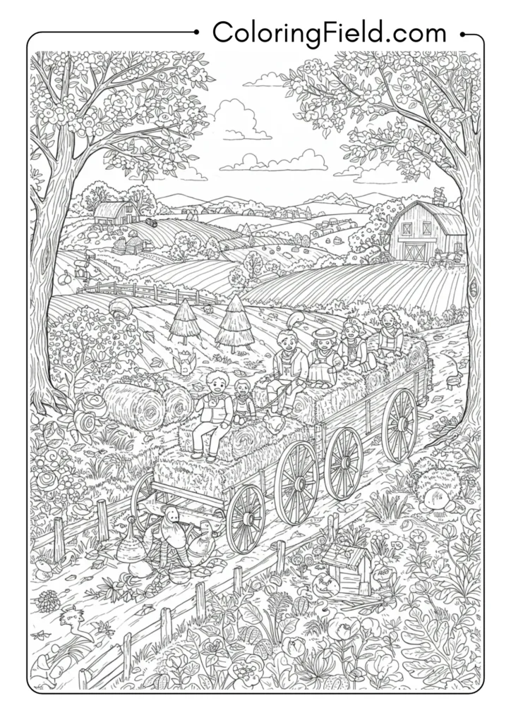 Hayride Through Autumn Countryside