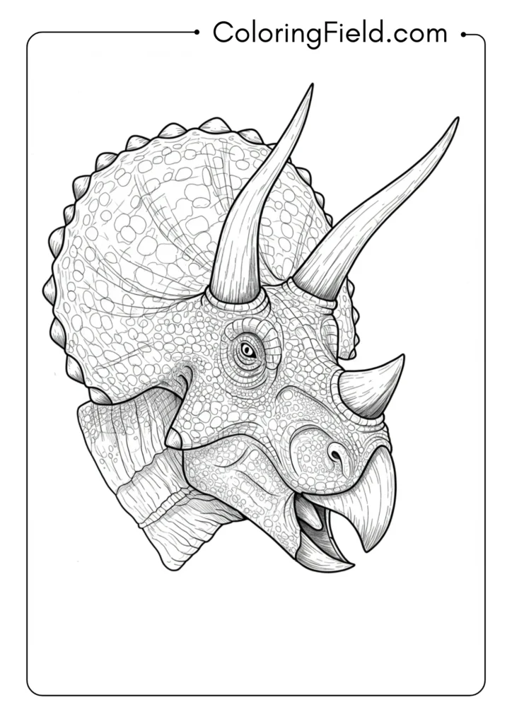 Highly detailed Triceratops head