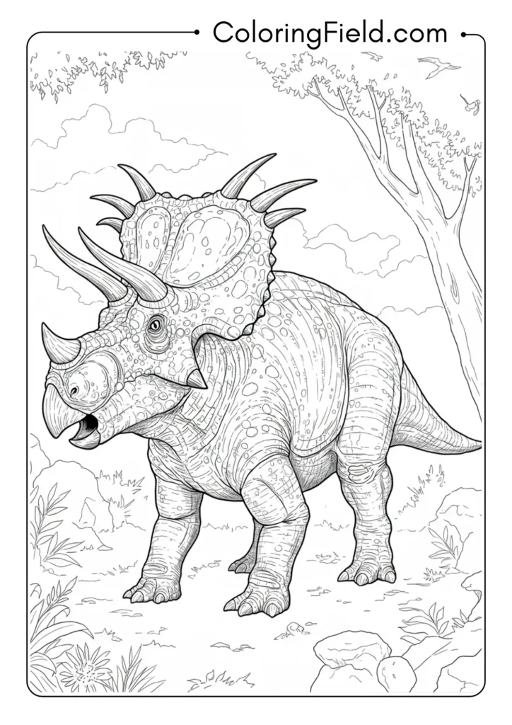 Highly detailed ceratopsian dinosaur