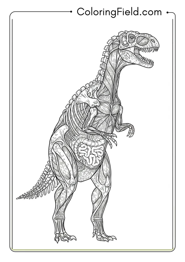 Highly technical cross-section view of dinosaur anatomy