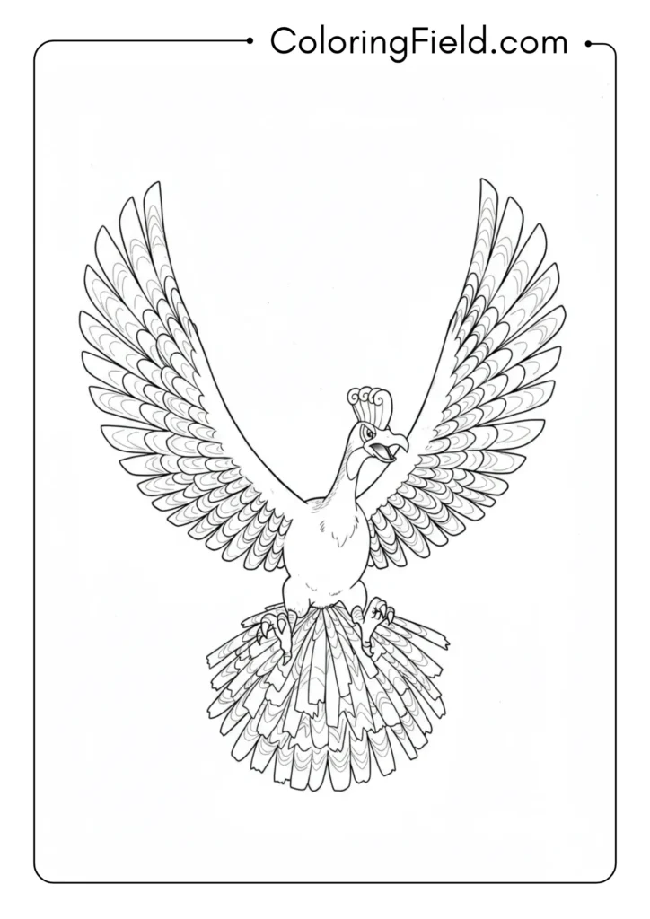 Ho-Oh with rainbow wings spread