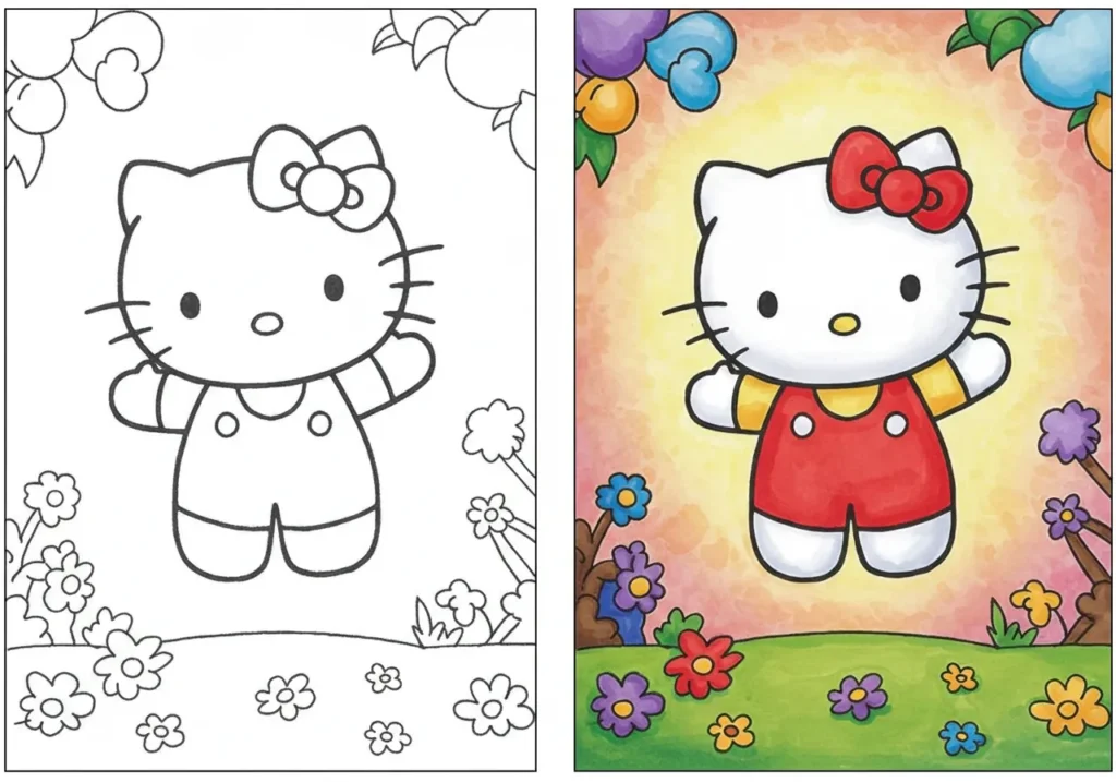 Hello Kitty Coloring Pages