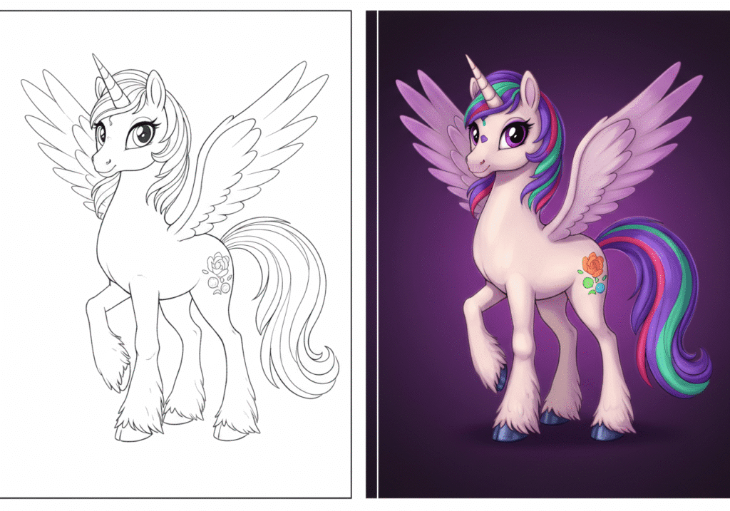 Unicorn Coloring Pages