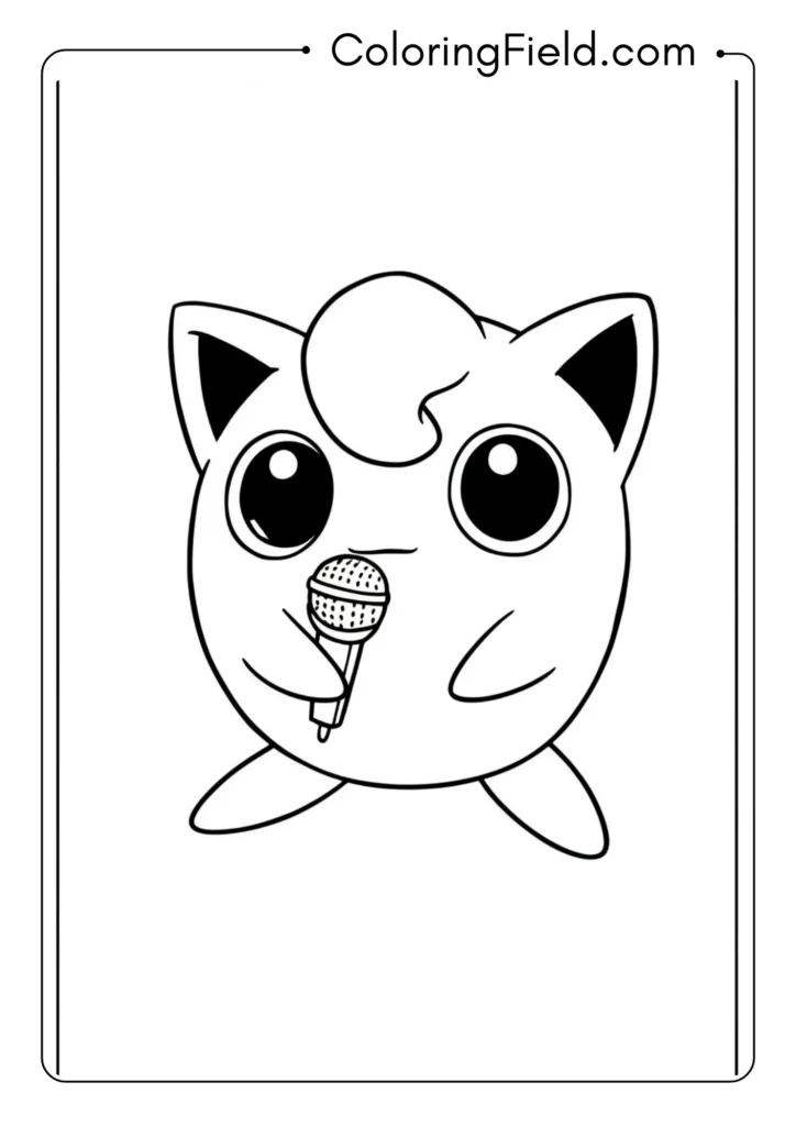 Jigglypuff holding a microphone