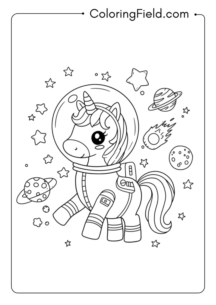 Kawaii Unicorn Astronaut