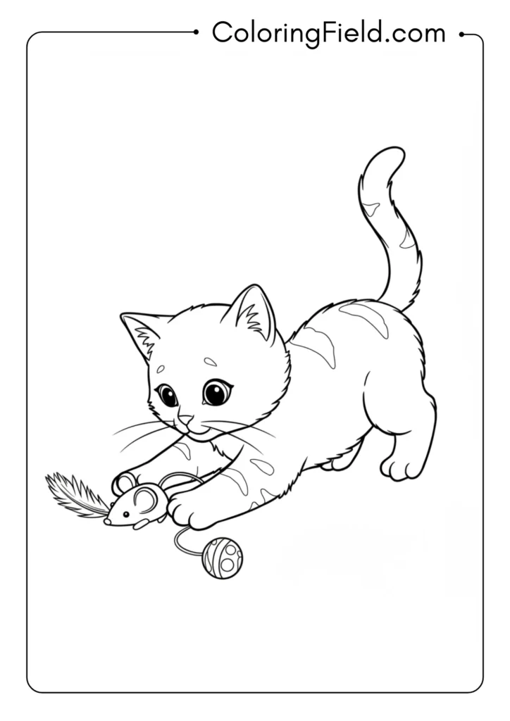 Kitten with Toy Mouse