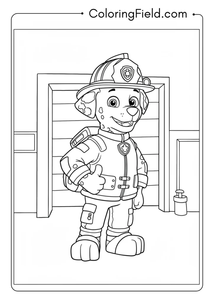 Marshall in Firefighter Gear