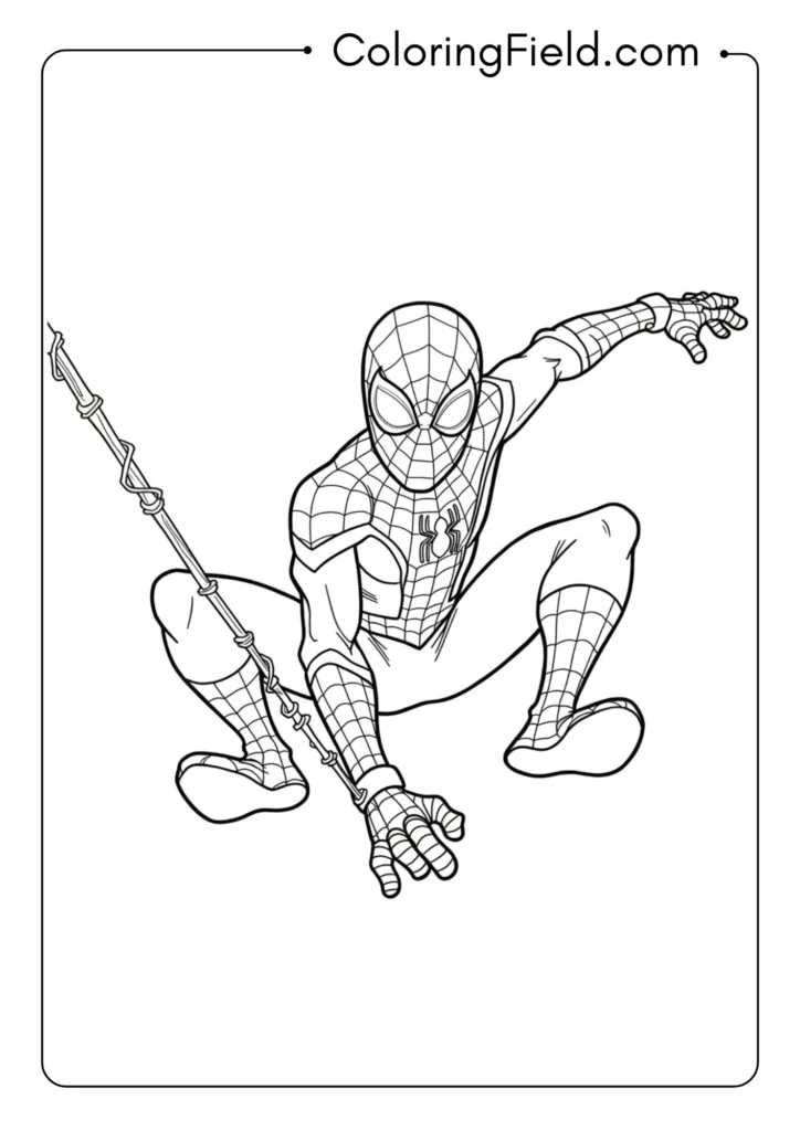 Miles practicing his web-swinging techniques