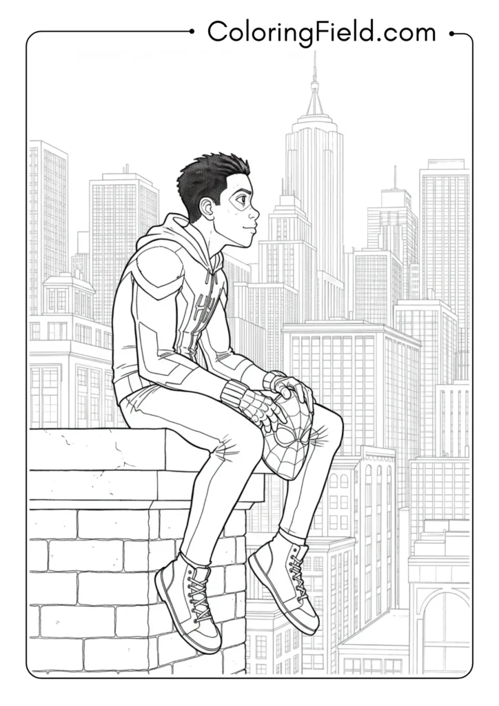 Miles sitting on the edge of a Brooklyn rooftop