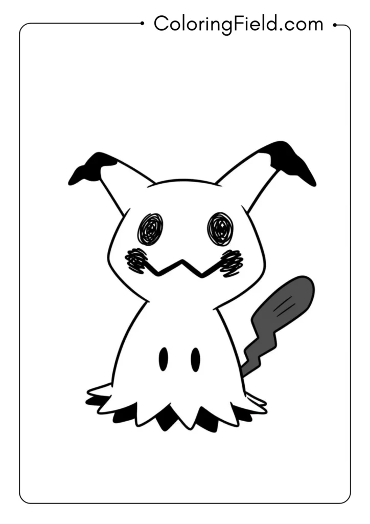 Mimikyu peeking from under its disguise