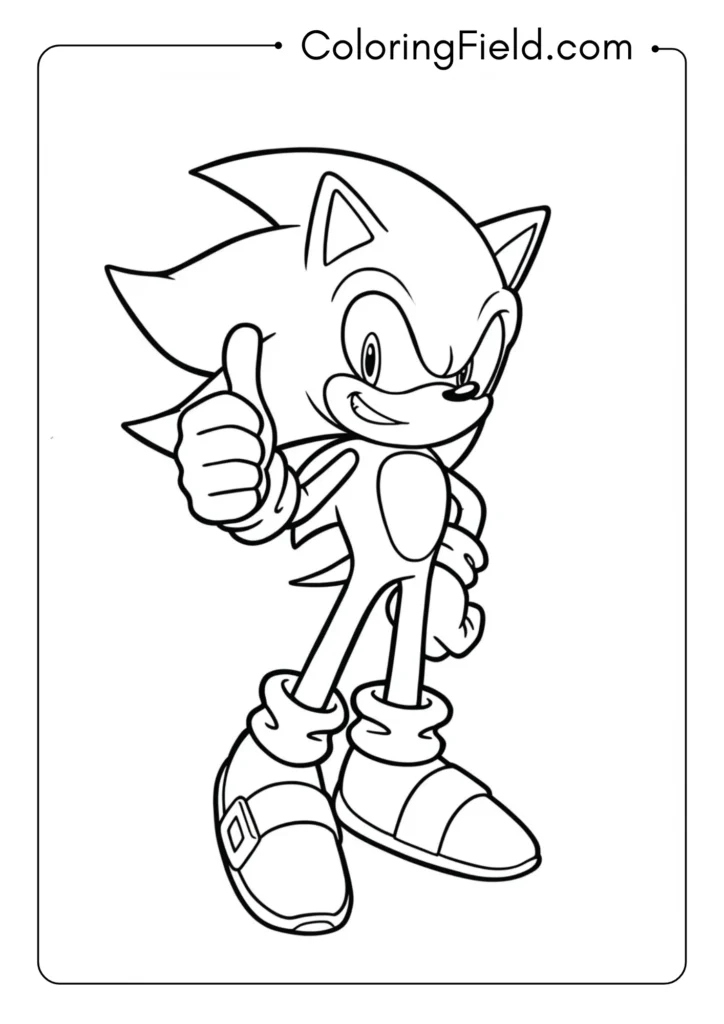 Modern Sonic giving a thumbs-up with his signature smirk, dynamic pose